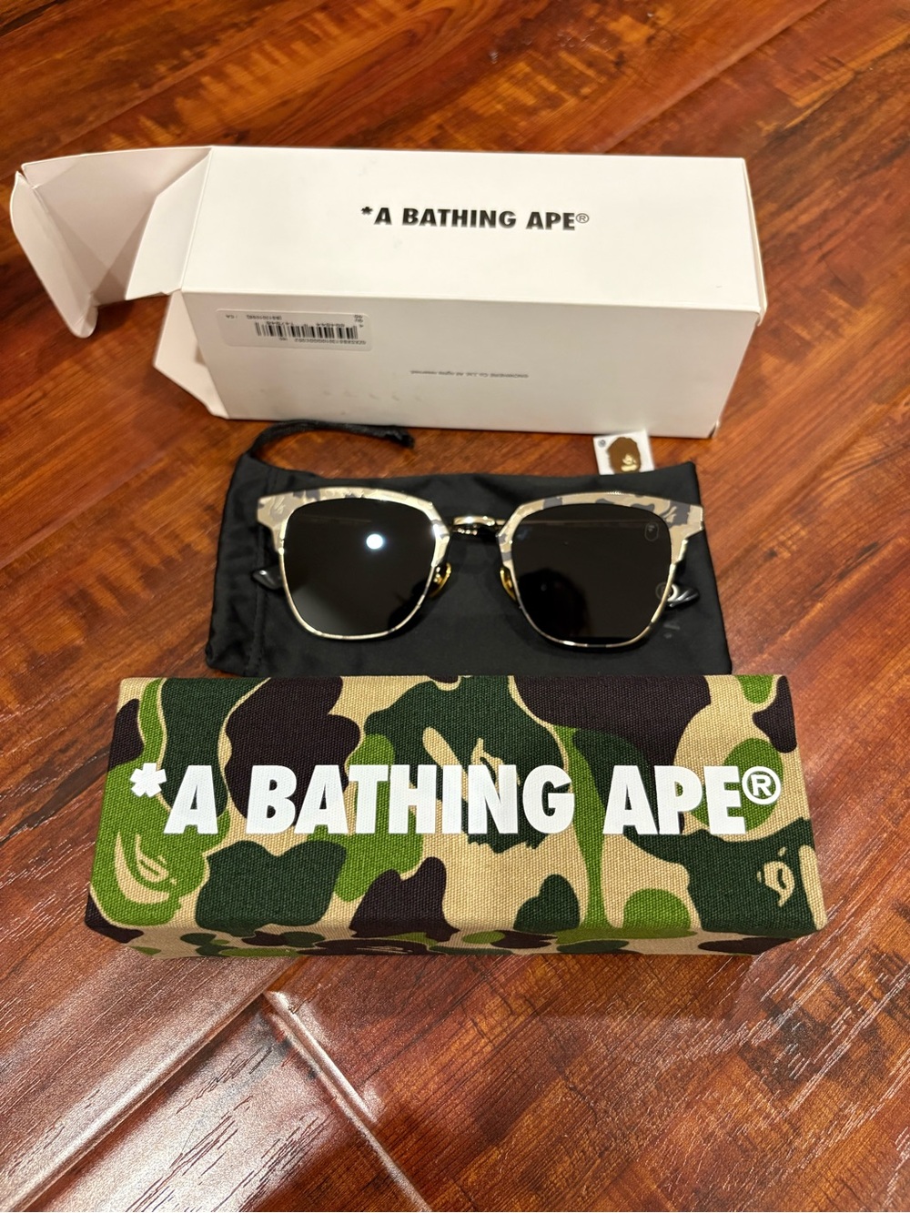 NEW A Bathing Ape Camouflage Sunglasses - Green/Black